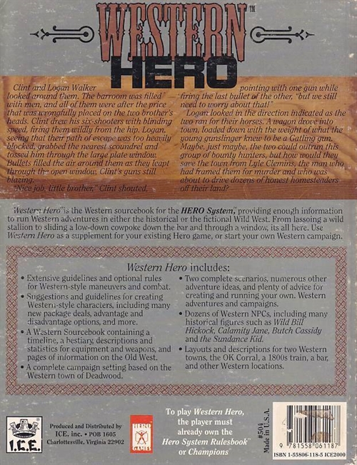 HERO System - Western Hero (B-Grade) (Genbrug)
